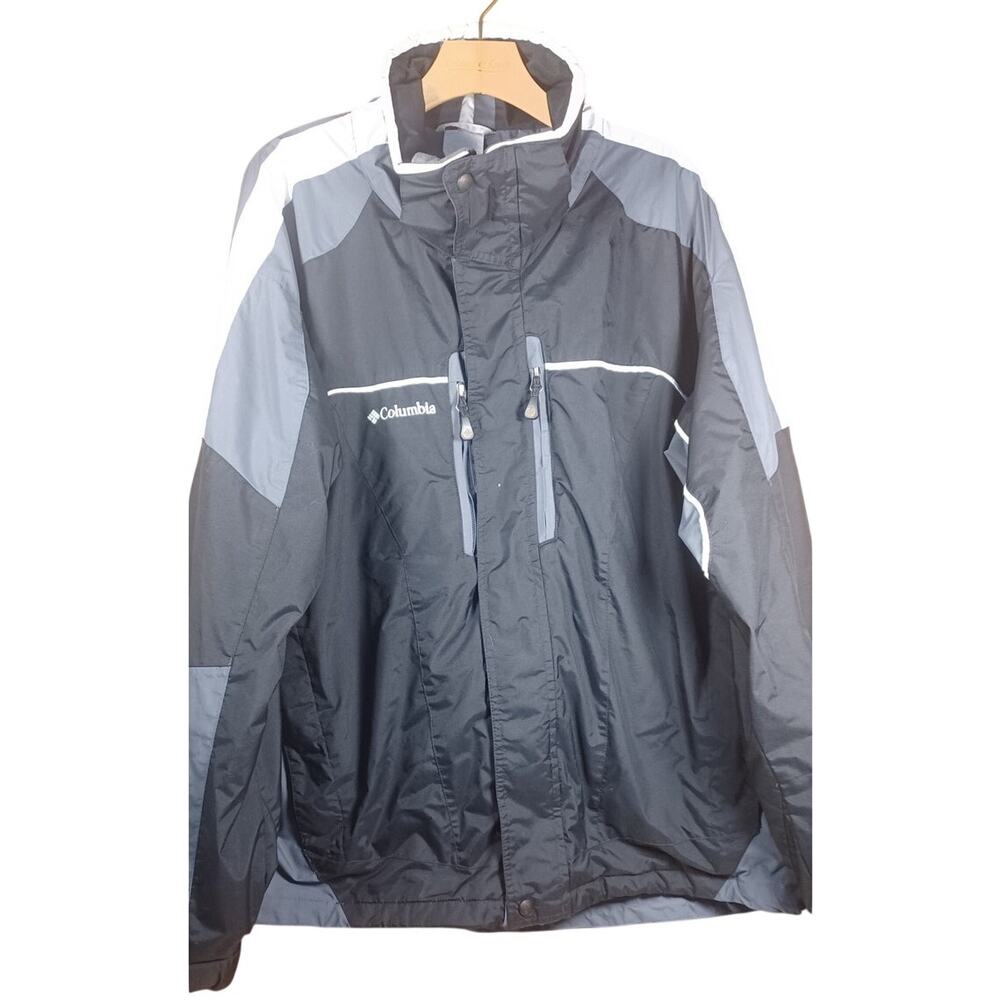 Vintage Columbia Interchange Jacket Men’s XL Black/Grey Waterproof Shell